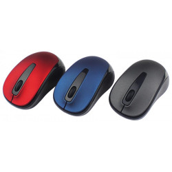 MEDIACOM AX877 - Mouse - ottica - wireless - 2.4 GHz - ricevitore wireless USB - grigio, blu, rosso